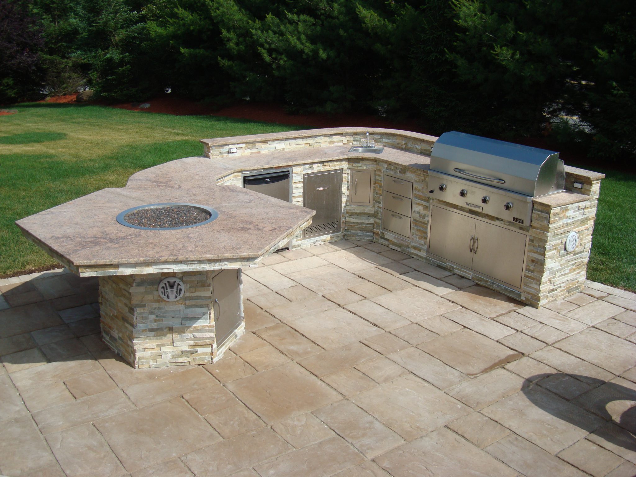Patio Design Ideas With Fire Pits about fire pit patio ideas design that will make you feel proud for home designing inspiration Outdoor Kitchen With Small Fire Pit Patio Design Ideas With Fire Pits stone patio with built in fire pit patio ideas Outdoor Kitchen With Small Fire Pit