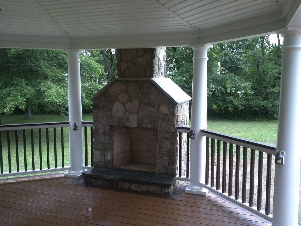 Patio and Deck Fireplace Designs- Fireplaces for Decks- Amazing Decks One of the most popular features for decks or patios are fireplaces. Fireplaces for decks or patios can enhance the value of your outdoor space